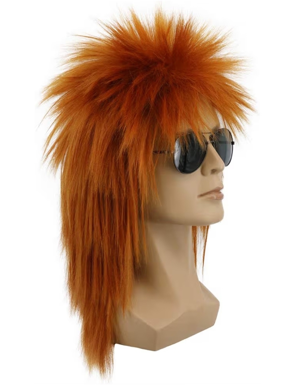Orange Spiky Mullet Wig for Women - Styled Costume Hair